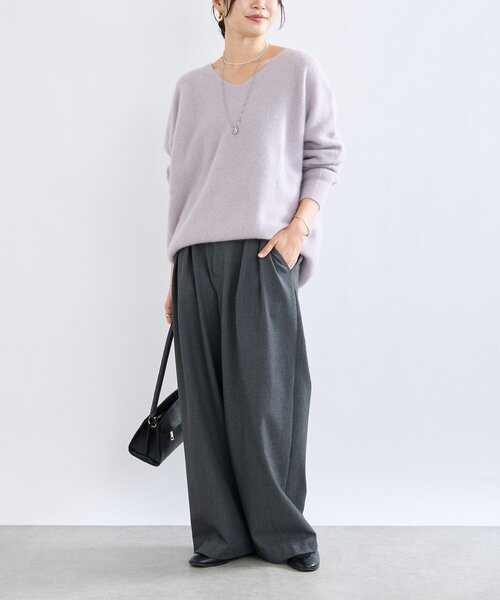 RIVE DROITE（リヴドロワ）の「【真冬もあたたか】裏起毛スラックスパンツ（スラックス・レディース・チャコールグレー/ベージュ・38/36）」の4枚目の写真