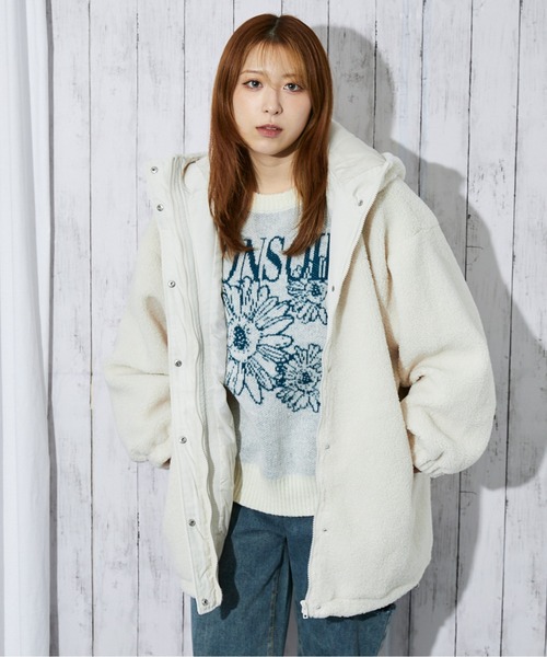 セール】《ふわもこ×ゆるシルエット》レディース ボアブルゾン フード