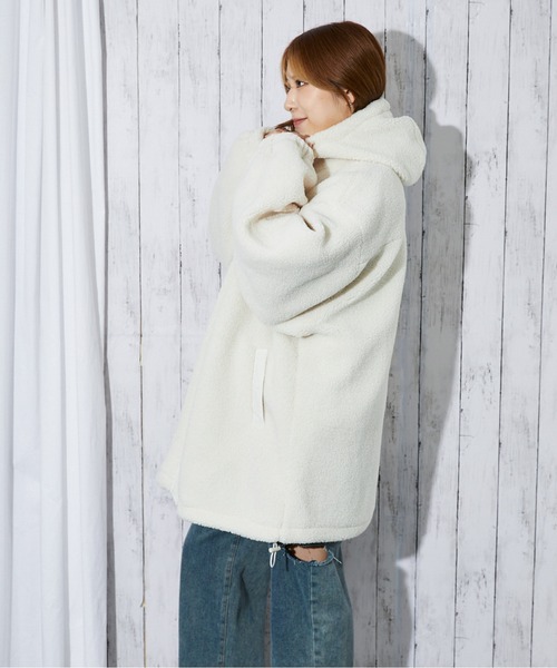 セール】《ふわもこ×ゆるシルエット》レディース ボアブルゾン フード