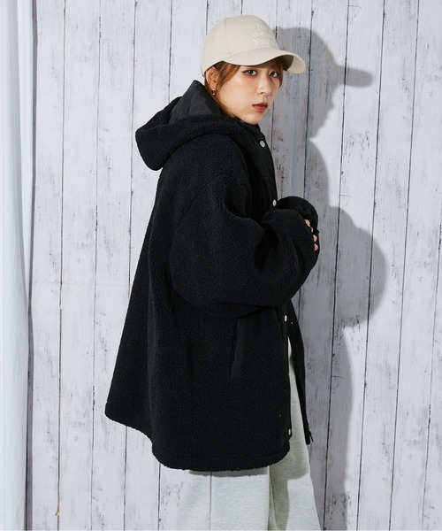 セール】《ふわもこ×ゆるシルエット》レディース ボアブルゾン フード