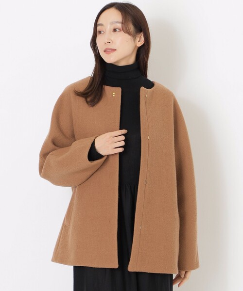 セール】ウールノーカラーコート（ノーカラーコート）｜S.ESSENTIALS