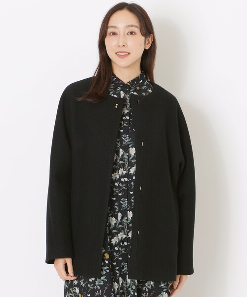 高品質✨エスエッセンシャルズ　ノーカラー　ウールロングコート　日本製 セール】ウールノーカラーコート（ノーカラーコート）｜S.ESSENTIALS