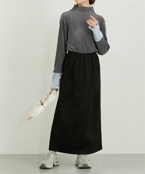 nissen（ニッセン）の「袖配色メローネックトップス（Tシャツ/カットソー・レディース・アイボリー/グレイッシュベージュ/チャコール・M/L）」の17枚目の写真