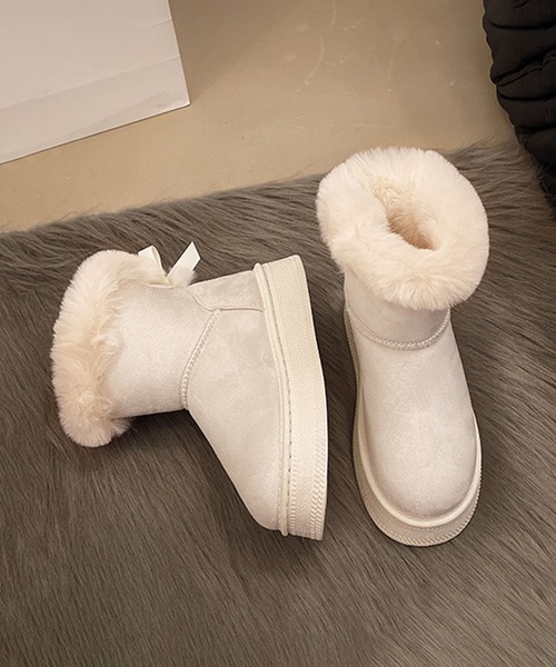 shoes365（シューズスリーシックスファイヴ）の「バックリボン　ムートンブーツ (AW)（ブーツ・レディース・ブラック/ホワイト/ブラウン・23.0cm/23.5cm/24.5cm/25.0cm/25.5cm）」の14枚目の写真