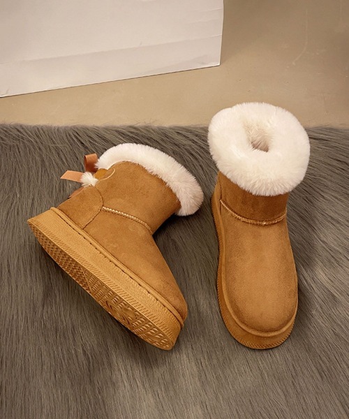 shoes365（シューズスリーシックスファイヴ）の「バックリボン　ムートンブーツ (AW)（ブーツ・レディース・ブラック/ホワイト/ブラウン・23.0cm/23.5cm/24.5cm/25.0cm/25.5cm）」の15枚目の写真
