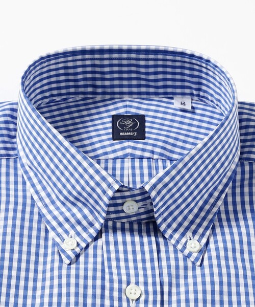 BEAMS F(ビームスエフ)の「コットン ギンガムチェック ボタンダウン シャツ(シャツ/ブラウス・メンズ・ブルー・38/37/41/40/39)」の3枚目の写真