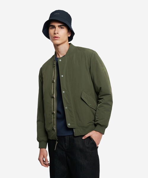 AIGLE（エーグル）の「撥水 REPREVE中綿 リバーシブル キルティングブルゾン（ダウンジャケット/コート・メンズ・ベージュ/モスグリーン/ダークネイビー/ブラック・M/L/S）」の4枚目の写真