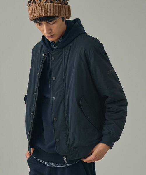 AIGLE（エーグル）の「撥水 REPREVE中綿 リバーシブル キルティングブルゾン（ダウンジャケット/コート・メンズ・ベージュ/モスグリーン/ダークネイビー/ブラック・M/L/S）」の5枚目の写真