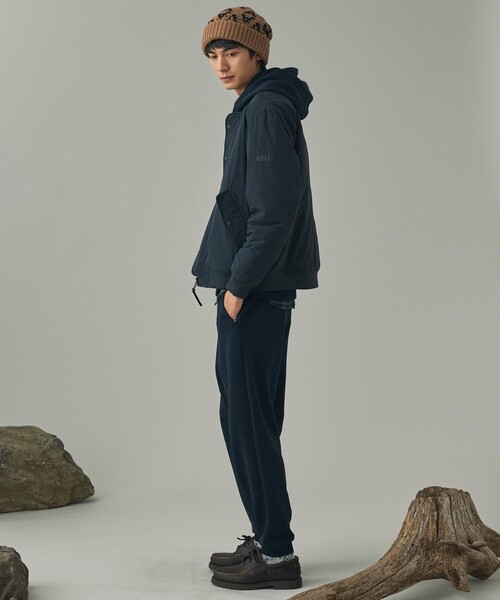 AIGLE（エーグル）の「撥水 REPREVE中綿 リバーシブル キルティングブルゾン（ダウンジャケット/コート・メンズ・ベージュ/モスグリーン/ダークネイビー/ブラック・M/L/S）」の9枚目の写真