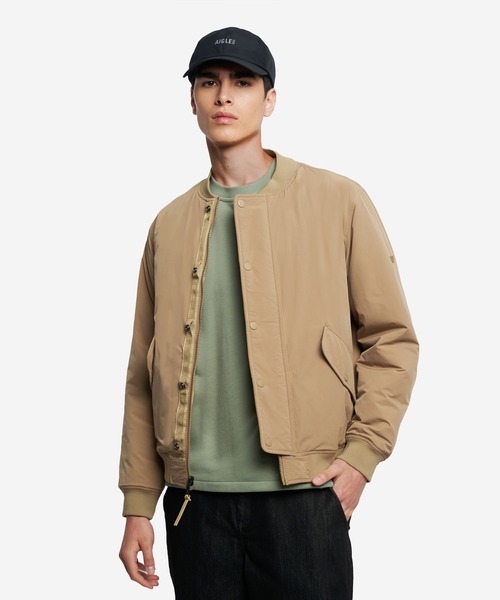 AIGLE（エーグル）の「撥水 REPREVE中綿 リバーシブル キルティングブルゾン（ダウンジャケット/コート・メンズ・ベージュ/モスグリーン/ダークネイビー/ブラック・M/L/S）」の13枚目の写真