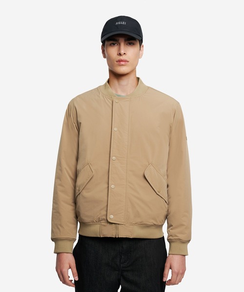 AIGLE（エーグル）の「撥水 REPREVE中綿 リバーシブル キルティングブルゾン（ダウンジャケット/コート・メンズ・ベージュ/モスグリーン/ダークネイビー/ブラック・M/L/S）」の15枚目の写真