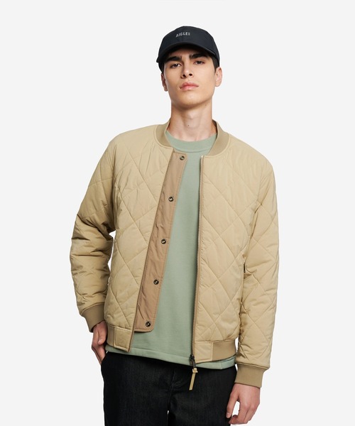 AIGLE（エーグル）の「撥水 REPREVE中綿 リバーシブル キルティングブルゾン（ダウンジャケット/コート・メンズ・ベージュ/モスグリーン/ダークネイビー/ブラック・M/L/S）」の16枚目の写真