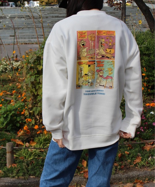 セール】【TOM&JERRY/トムとジェリー】裏起毛プリントクルーネック