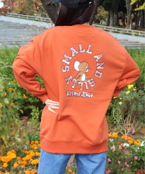 セール】【TOM&JERRY/トムとジェリー】裏起毛プリントクルーネック