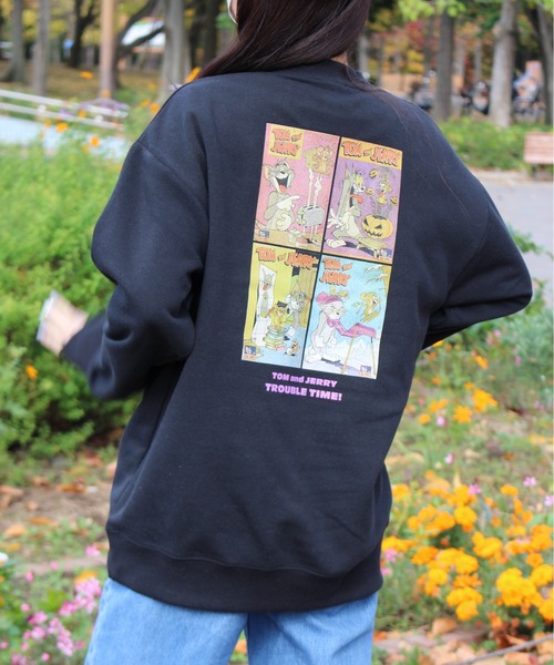 セール】【TOM&JERRY/トムとジェリー】裏起毛プリントクルーネック