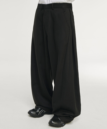 SIGNATURE（シグネチャ）の「マルチタックワイドスラックス[ブラック]（スラックス）」