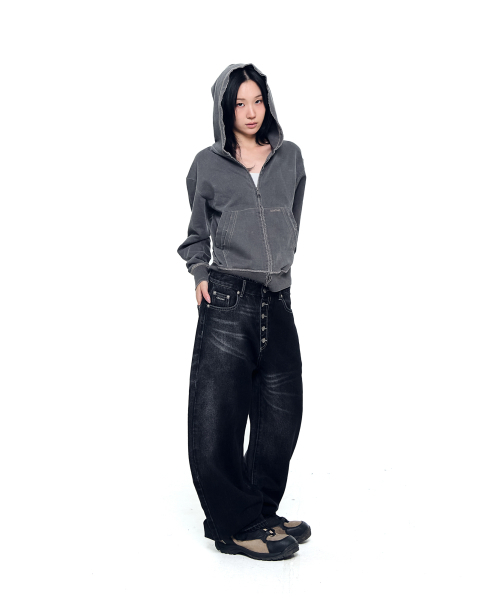 AAKAM(アーカム)の「Vintage Damaged Zip-Up Hoodie (Dark Gray)(パーカー・レディース・その他・1/2)」の4枚目の写真