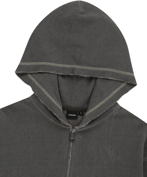 AAKAM(アーカム)の「Vintage Damaged Zip-Up Hoodie (Dark Gray)(パーカー・レディース・その他・1/2)」の12枚目の写真