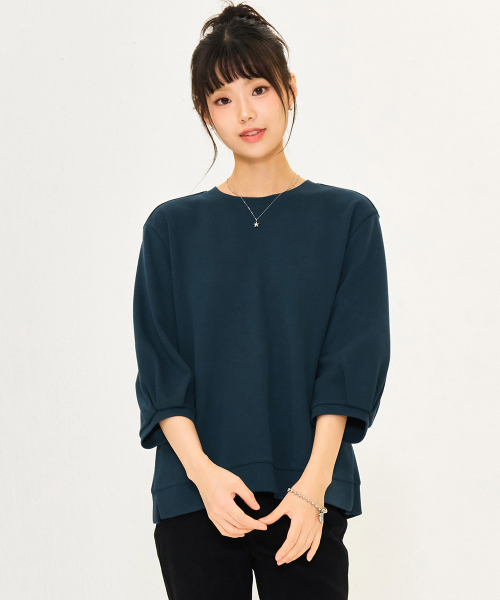 CHASECULT(チェイスカルト)の「レディースボリューム7部袖スウェットTシャツ-グリーン(Tシャツ/カットソー・レディース・ダークグリーン・90/85)」の1枚目の写真