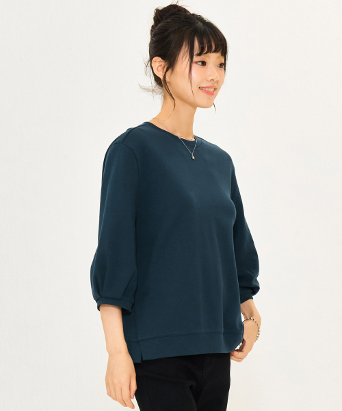 CHASECULT(チェイスカルト)の「レディースボリューム7部袖スウェットTシャツ-グリーン(Tシャツ/カットソー・レディース・ダークグリーン・90/85)」の3枚目の写真