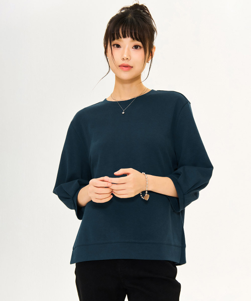 CHASECULT(チェイスカルト)の「レディースボリューム7部袖スウェットTシャツ-グリーン(Tシャツ/カットソー・レディース・ダークグリーン・90/85)」の5枚目の写真