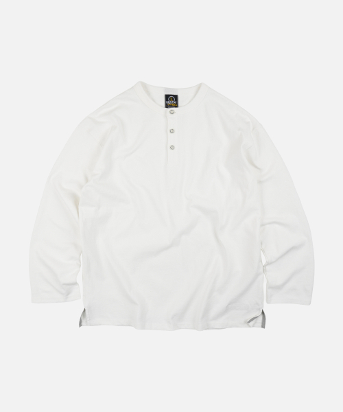 FRIZMWORKS(フリズムワークス)の「10S SOLID HENLEY NECK TEE _ WHITE(Tシャツ/カットソー・メンズ・その他・X-LARGE/SMALL/MEDIUM/LARGE)」の1枚目の写真