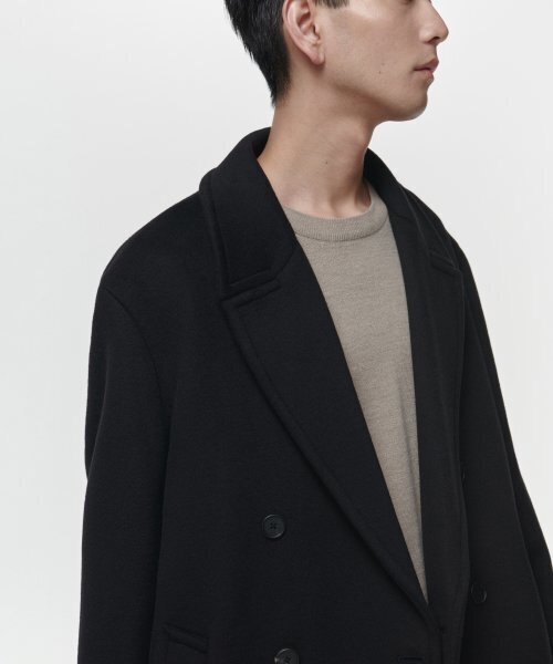 MUSINSA STANDARD（ムシンサスタンダード）の「カシミアブレンド特大ダブルコート[ブラック]（チェスターコート・メンズ・その他・MEDIUM/LARGE/X-LARGE/XX-LARGE）」の13枚目の写真
