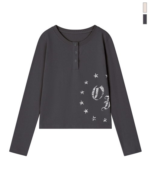 GRAVER（グレーバー）の「[ユニセックス]ヴィンテージオブスター ヘンリーネック ロングスリーブTシャツ_2カラー（Tシャツ/カットソー・レディース・ベージュ/チャコール・MEDIUM/LARGE）」の8枚目の写真