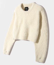 DIMITRI BLACK（ディミトリブラック）の「エッセンシャルクロップヘアリーラウンドニット_オートミール（ニット/セーター）」