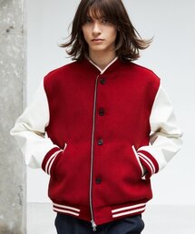 TRIP LE SENS（トリップ ル センス）の「ダブルボタンジッパーウールバスティジャケット_レッド（スタジャン）」