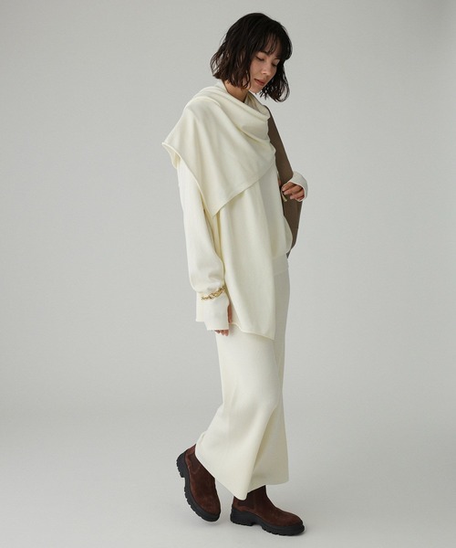 BABYLONE(バビロン)の「リブニットパンツ(その他パンツ・レディース・オフホワイト/チャコールグレー・フリー)」の6枚目の写真