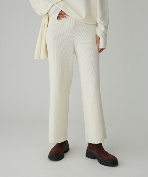 BABYLONE(バビロン)の「リブニットパンツ(その他パンツ・レディース・オフホワイト/チャコールグレー・フリー)」の9枚目の写真