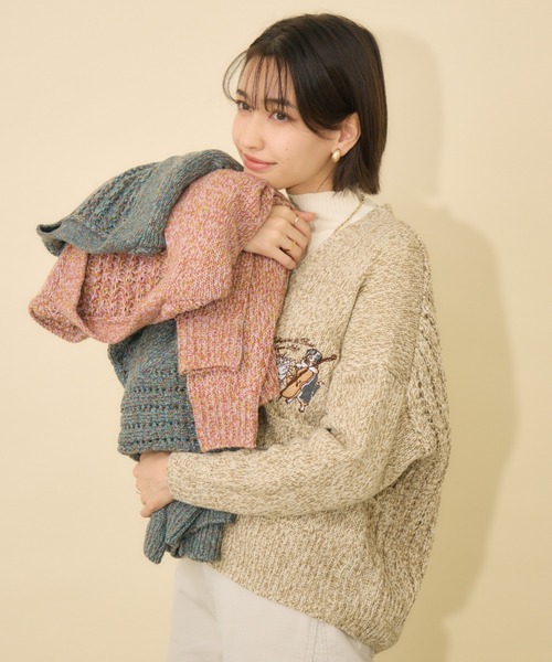 KATHARINE ROSS（キャサリンロス）の「【KATHARINE ROSS】Swanlakeキャサリン＆ロスカーディガン（カーディガン/ボレロ・レディース・グリーン/ピンク/ベージュ・FREE）」の2枚目の写真