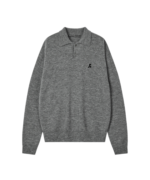 Rest&Recreation(レストアンドレクリエーション)の「WOOL POLO KNIT TOP - CHARCOAL(ニット/セーター・メンズ・その他・X-LARGE/LARGE)」の1枚目の写真