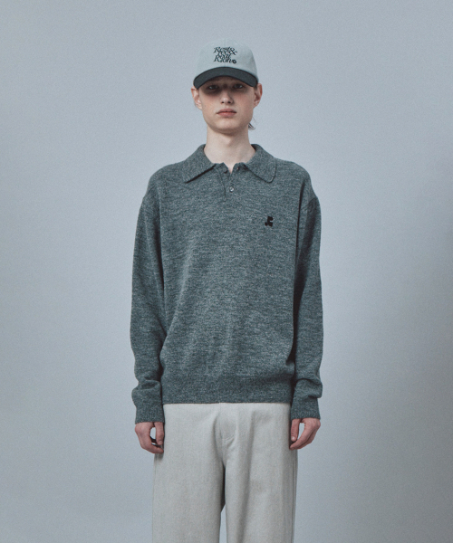 Rest&Recreation(レストアンドレクリエーション)の「WOOL POLO KNIT TOP - CHARCOAL(ニット/セーター・メンズ・その他・X-LARGE/LARGE)」の7枚目の写真