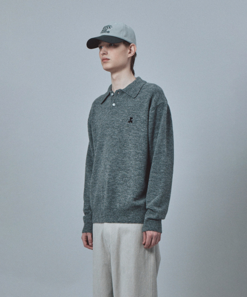 Rest&Recreation(レストアンドレクリエーション)の「WOOL POLO KNIT TOP - CHARCOAL(ニット/セーター・メンズ・その他・X-LARGE/LARGE)」の6枚目の写真