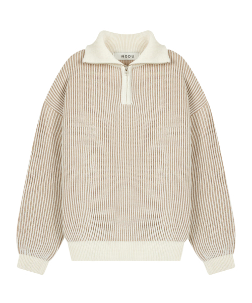 Fry half zip knit [beige] — фрай хальфзип