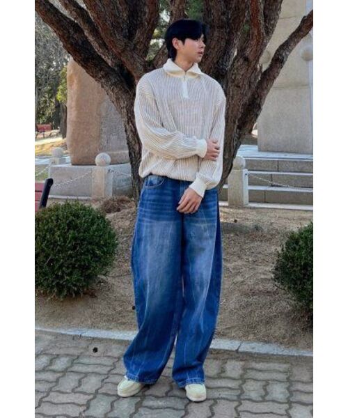 NODU（ノードユー）の「フライ ハーフジップニット [ベージュ]（ニット/セーター・レディース・その他・MEDIUM/LARGE）」の8枚目の写真