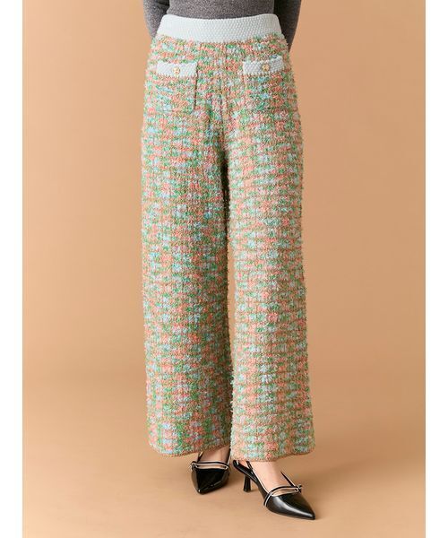 LILY BROWN(リリーブラウン)の「ツイードニットワイドパンツ(その他パンツ・レディース・アイボリー/マルチ/ピンク・F)」の5枚目の写真