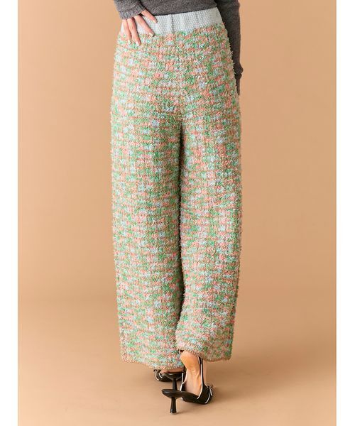 LILY BROWN(リリーブラウン)の「ツイードニットワイドパンツ(その他パンツ・レディース・アイボリー/マルチ/ピンク・F)」の7枚目の写真