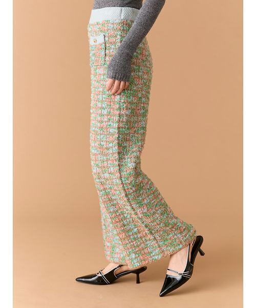 LILY BROWN(リリーブラウン)の「ツイードニットワイドパンツ(その他パンツ・レディース・アイボリー/マルチ/ピンク・F)」の8枚目の写真