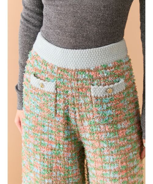 LILY BROWN(リリーブラウン)の「ツイードニットワイドパンツ(その他パンツ・レディース・アイボリー/マルチ/ピンク・F)」の9枚目の写真