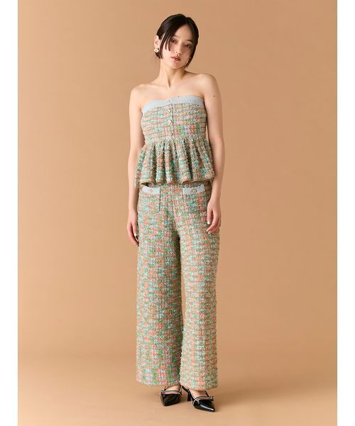 LILY BROWN(リリーブラウン)の「ツイードニットワイドパンツ(その他パンツ・レディース・アイボリー/マルチ/ピンク・F)」の14枚目の写真