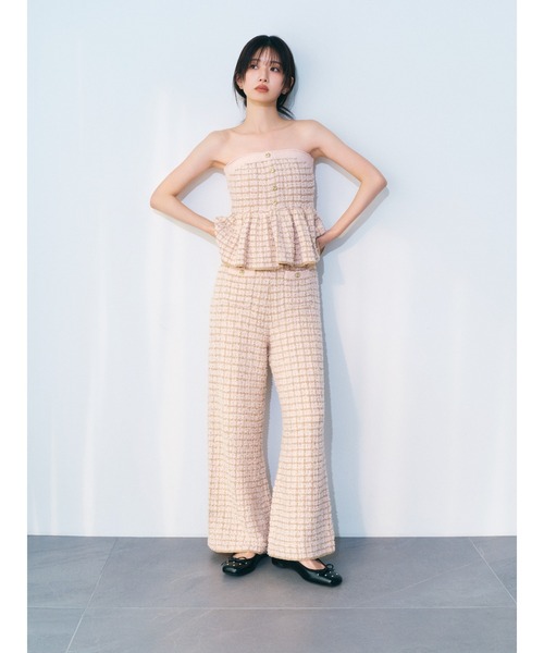 LILY BROWN(リリーブラウン)の「ツイードニットワイドパンツ(その他パンツ・レディース・アイボリー/マルチ/ピンク・F)」の2枚目の写真