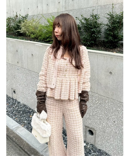 LILY BROWN(リリーブラウン)の「ツイードニットワイドパンツ(その他パンツ・レディース・アイボリー/マルチ/ピンク・F)」の15枚目の写真