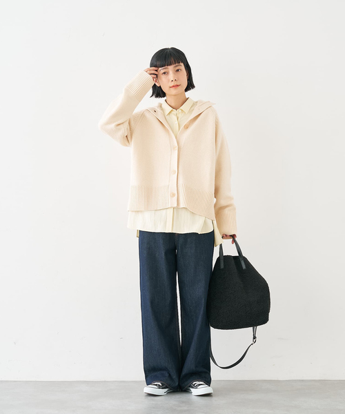 collex（コレックス）の「2WAYリバーシブルボアトートバッグ（トートバッグ・レディース・ブラック/グレイッシュベージュ・フリー）」の14枚目の写真