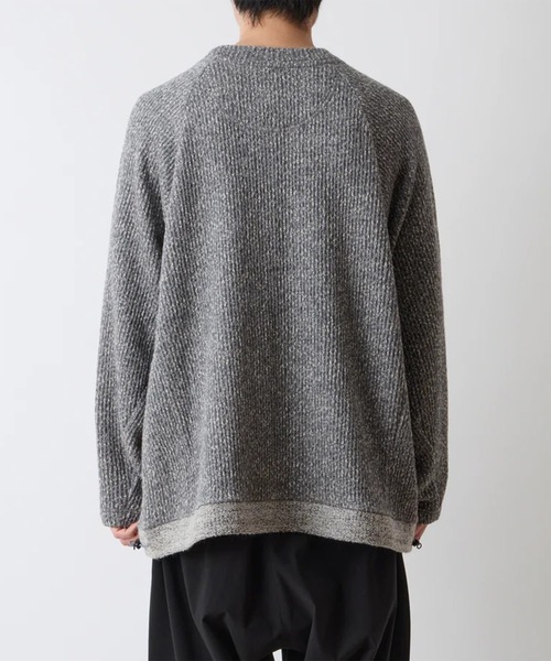 WHITE MOUNTAINEERING（ホワイトマウンテニアリング）の「【White Mountaineering/ホワイトマウンテニアリング】MELANGE WIDE RAGLAN PULLOVER（ニット/セーター・メンズ・ブラック/グレー・3/2）」の5枚目の写真