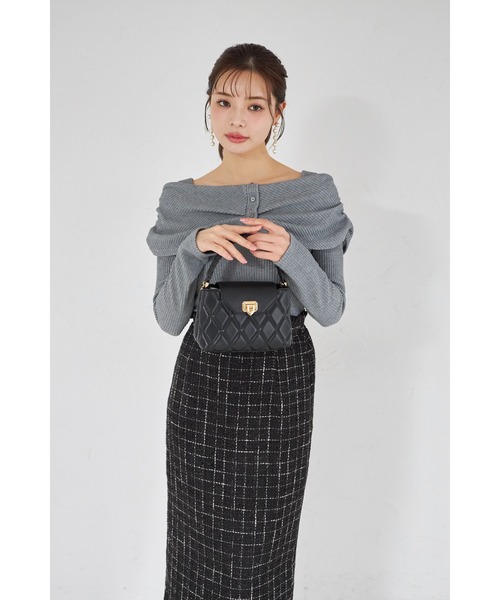 tocco closet(トッコ クローゼット)の「【ZOZO限定】リボンライクオフショルニットトップス(ニット/セーター・レディース・グレー/ピンクベージュ/モカ/ネイビー・M)」の8枚目の写真
