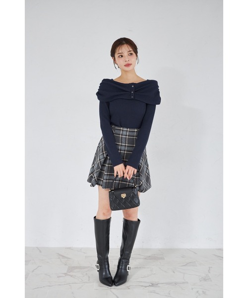 tocco closet(トッコ クローゼット)の「【ZOZO限定】リボンライクオフショルニットトップス(ニット/セーター・レディース・グレー/ピンクベージュ/モカ/ネイビー・M)」の22枚目の写真