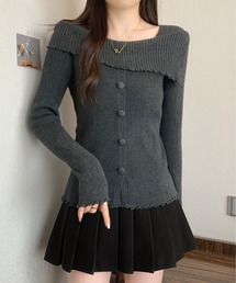 ＆soiree（アンドソワレ）の「オフショルくるみボタンニットトップス（ニット/セーター）」